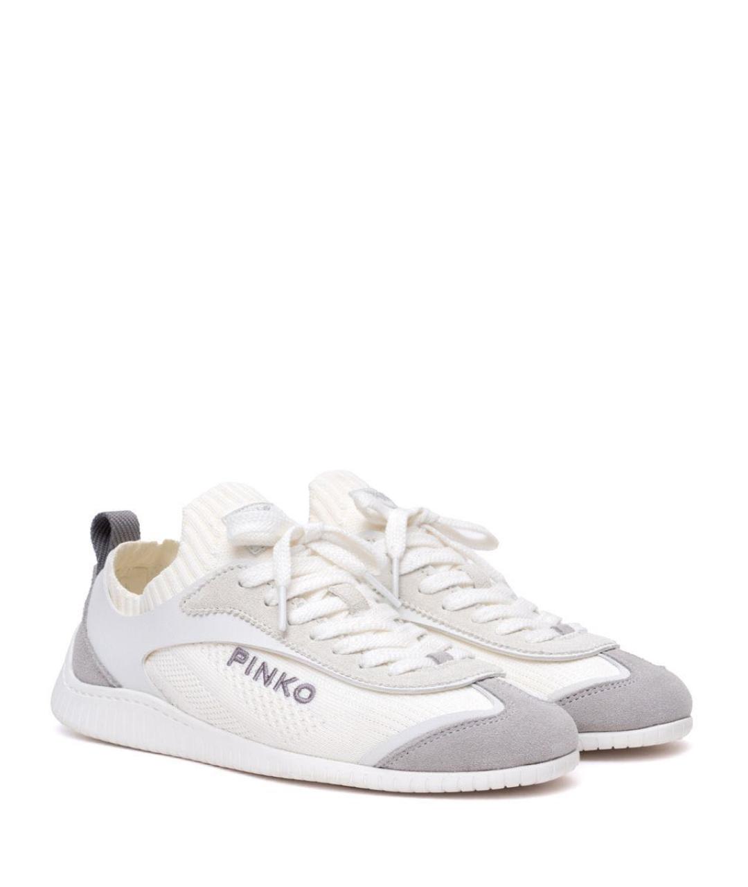 PINKO Белые текстильные кроссовки, фото 3