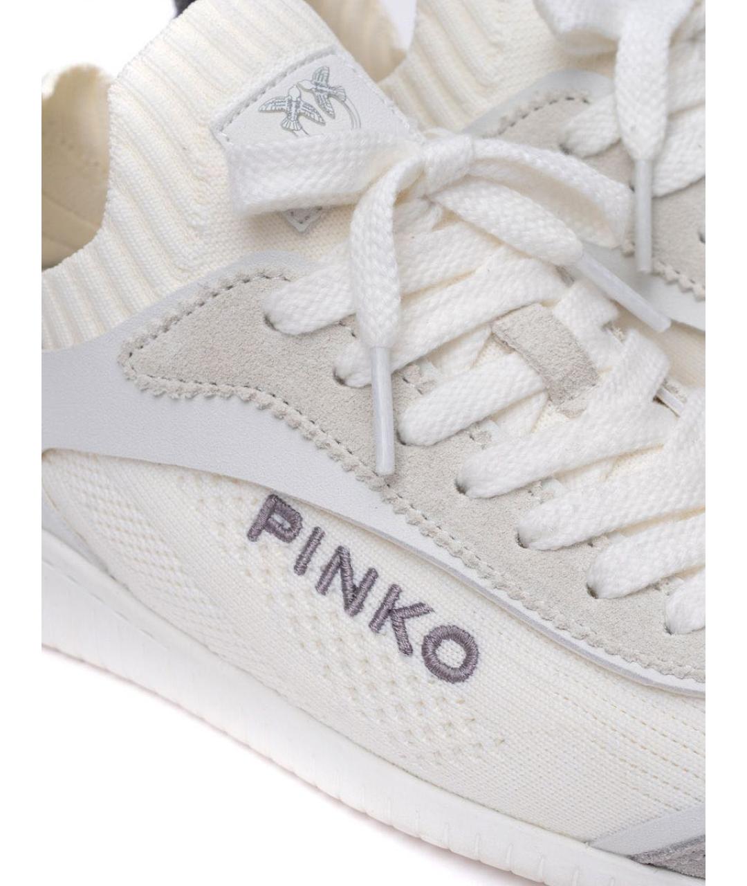 PINKO Белые текстильные кроссовки, фото 4
