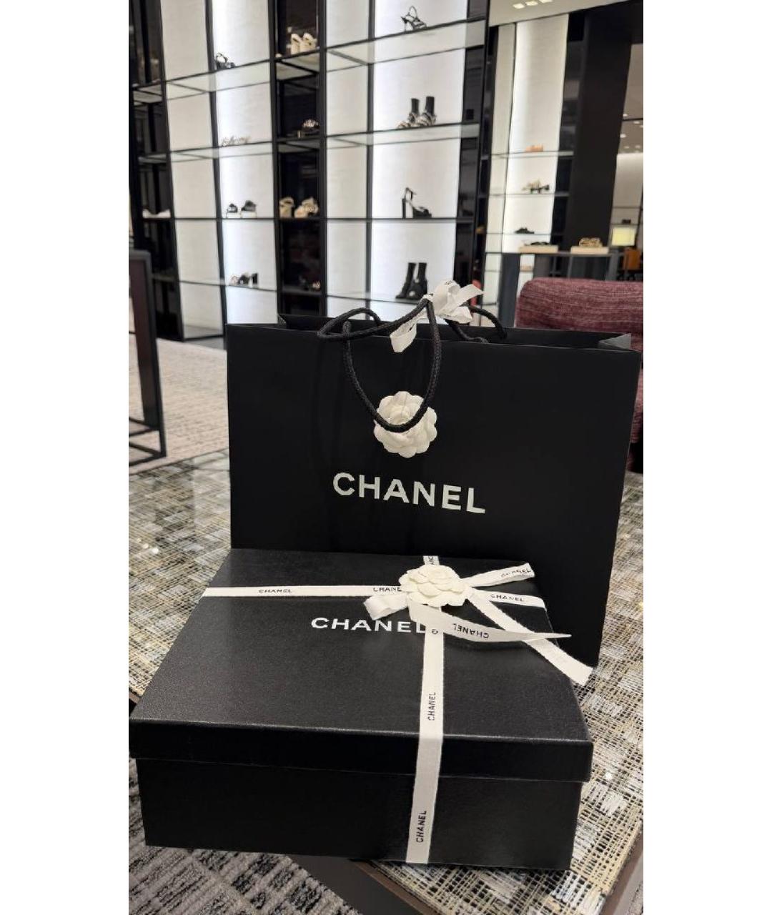 CHANEL Черные кожаные сандалии, фото 3