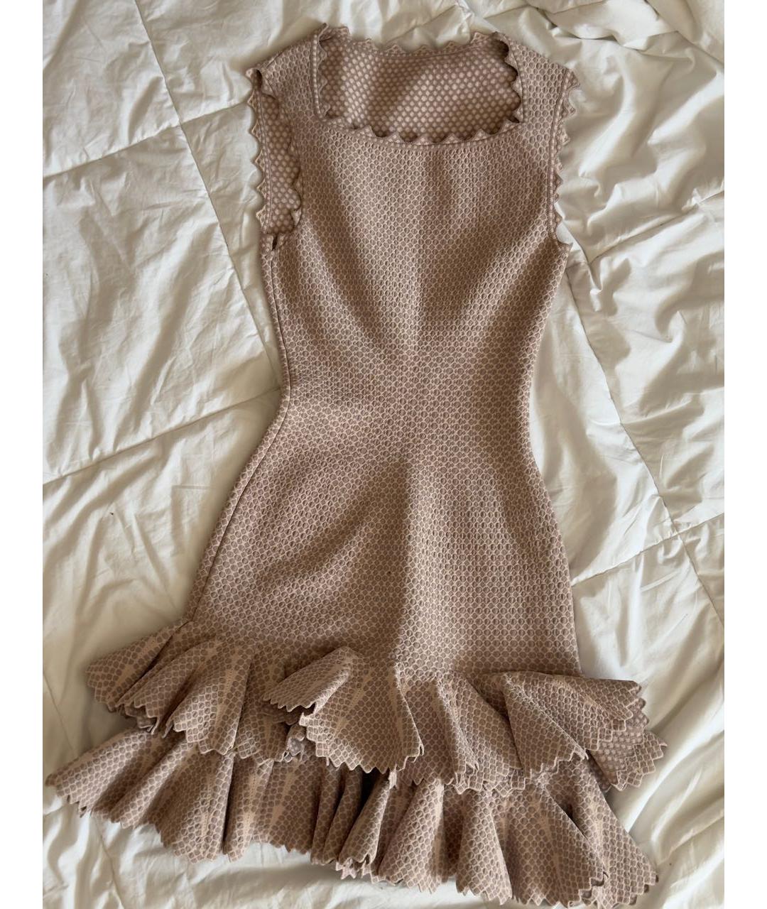 ALAIA Розовое вискозное коктейльное платье, фото 9