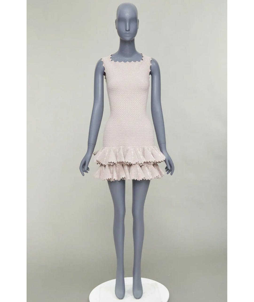 ALAIA Розовое вискозное коктейльное платье, фото 5