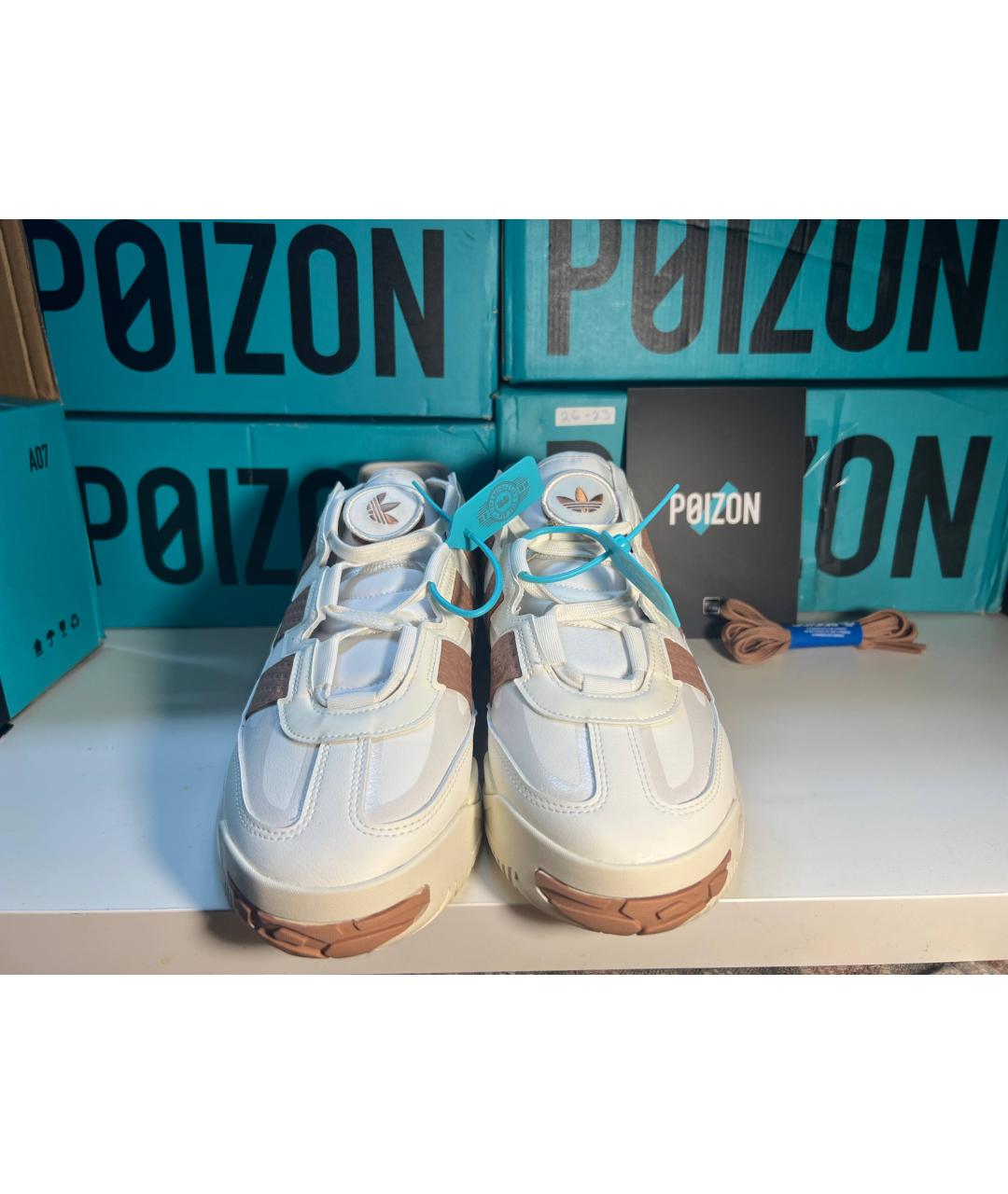 ADIDAS Белые кожаные низкие кроссовки / кеды, фото 8