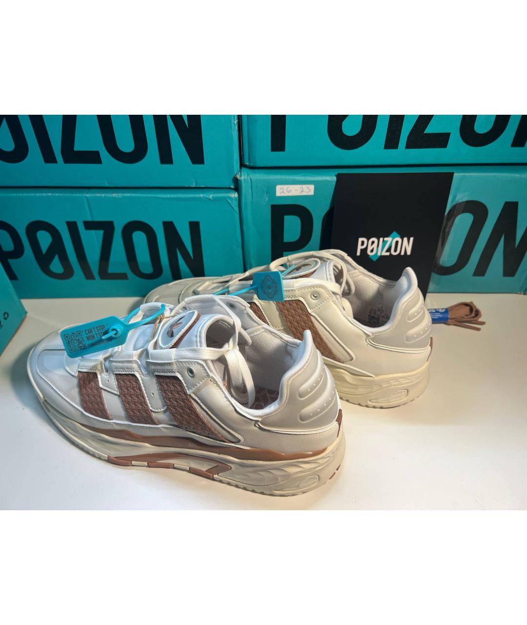 ADIDAS Белые кожаные низкие кроссовки / кеды, фото 7