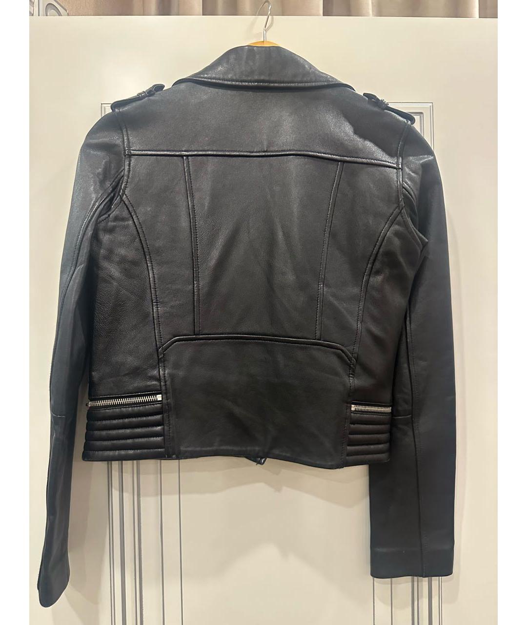 SANDRO Черная кожаная куртка, фото 2