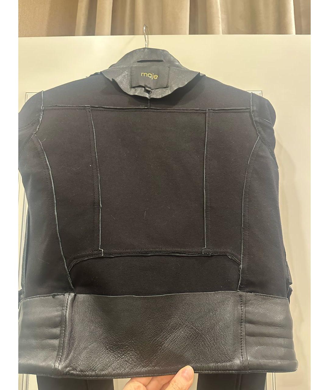 SANDRO Черная кожаная куртка, фото 3