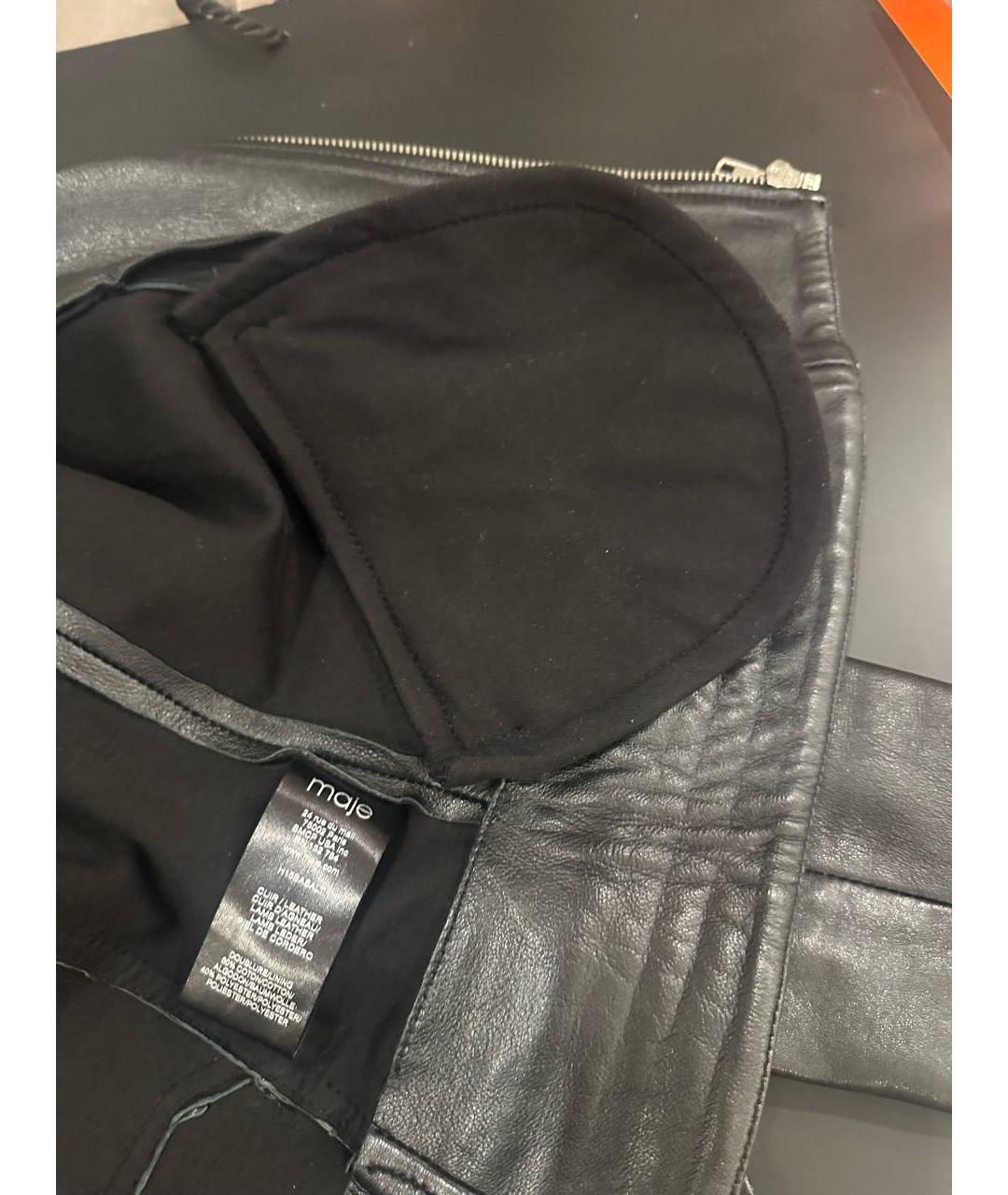 SANDRO Черная кожаная куртка, фото 6