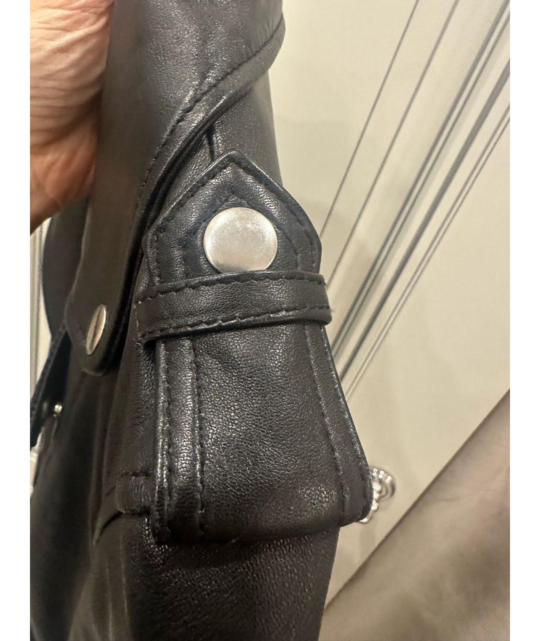 SANDRO Черная кожаная куртка, фото 7