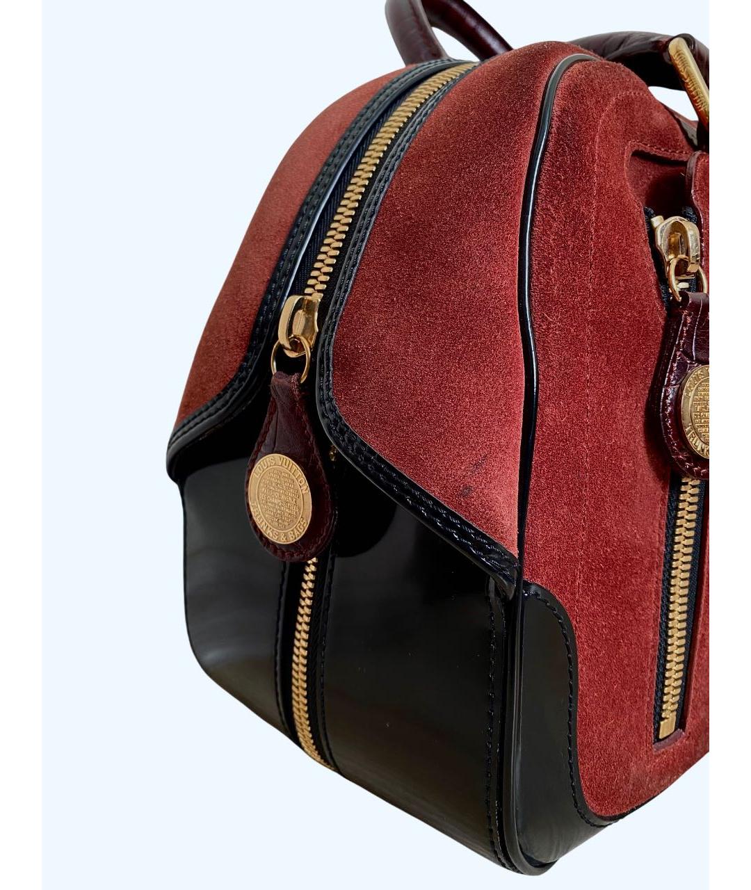 LOUIS VUITTON Оранжевая замшевая сумка с короткими ручками, фото 6