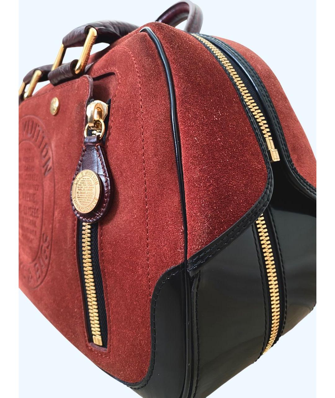 LOUIS VUITTON Оранжевая замшевая сумка с короткими ручками, фото 2