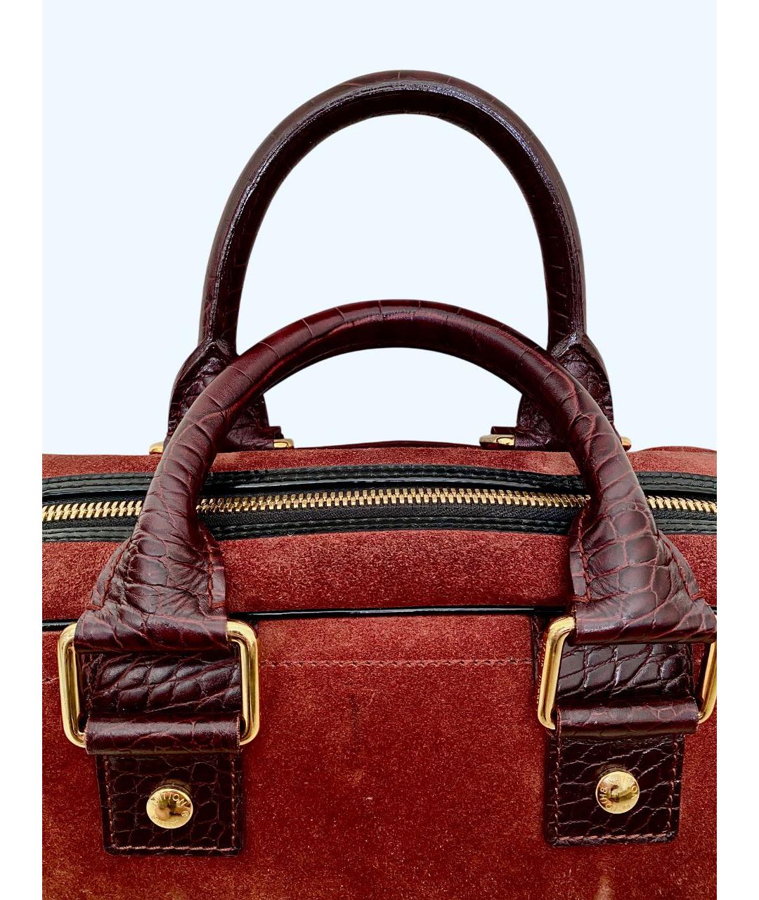 LOUIS VUITTON Оранжевая замшевая сумка с короткими ручками, фото 5