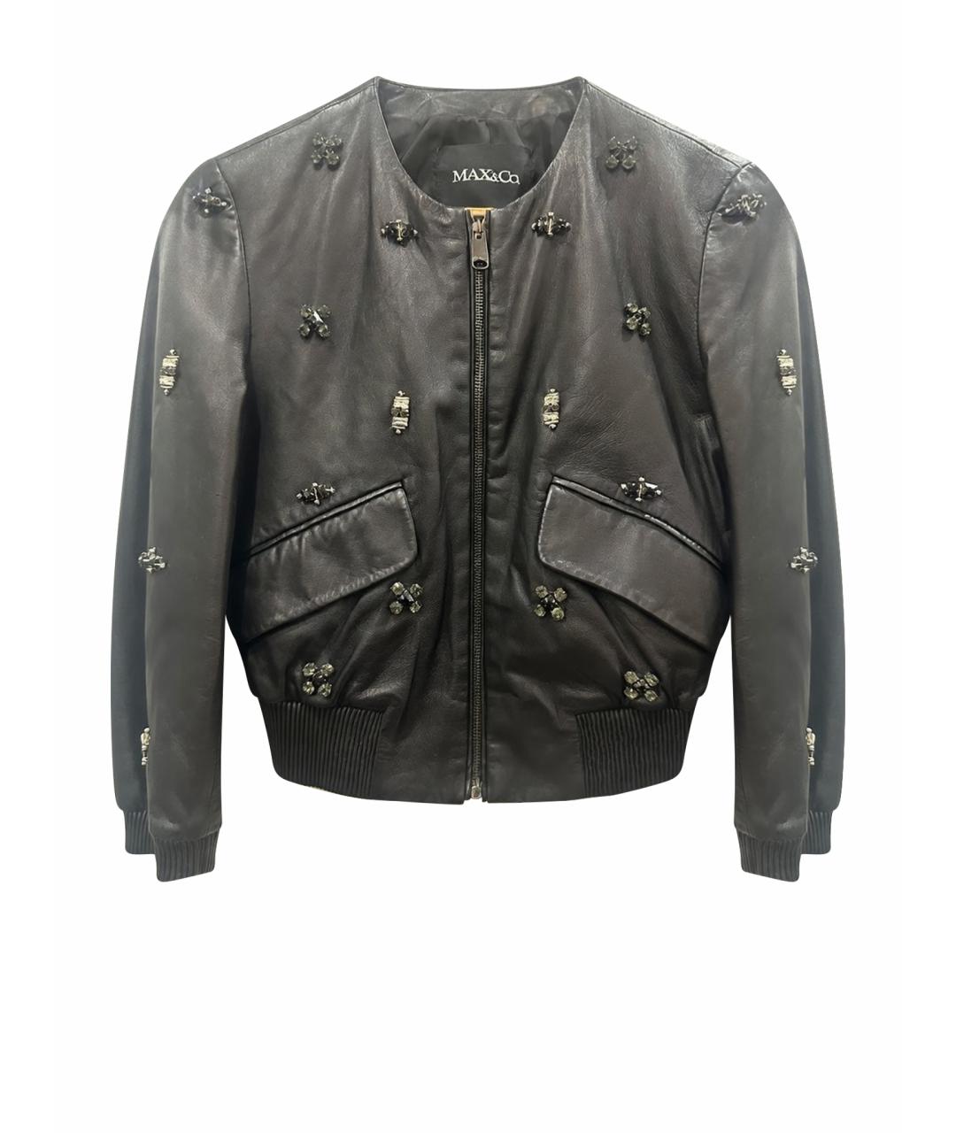MAX&CO Черная кожаная куртка, фото 1