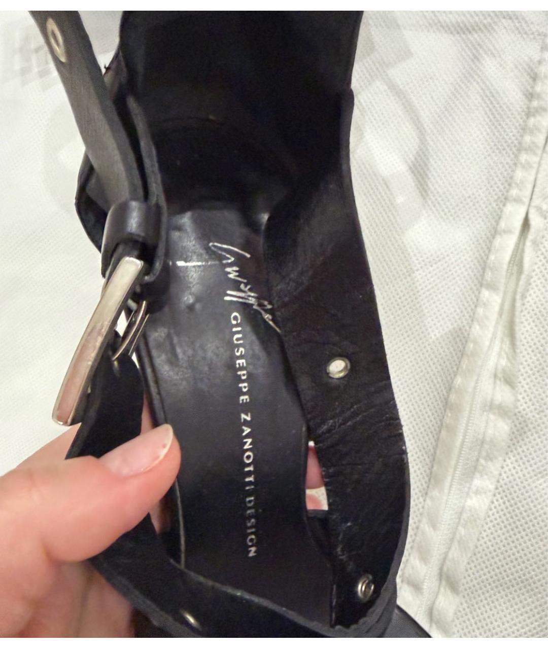 GIUSEPPE ZANOTTI DESIGN Черные кожаные сапоги, фото 3