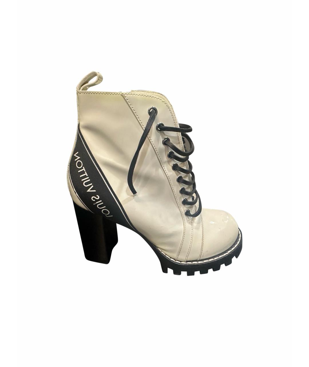LOUIS VUITTON Белые кожаные ботинки, фото 1