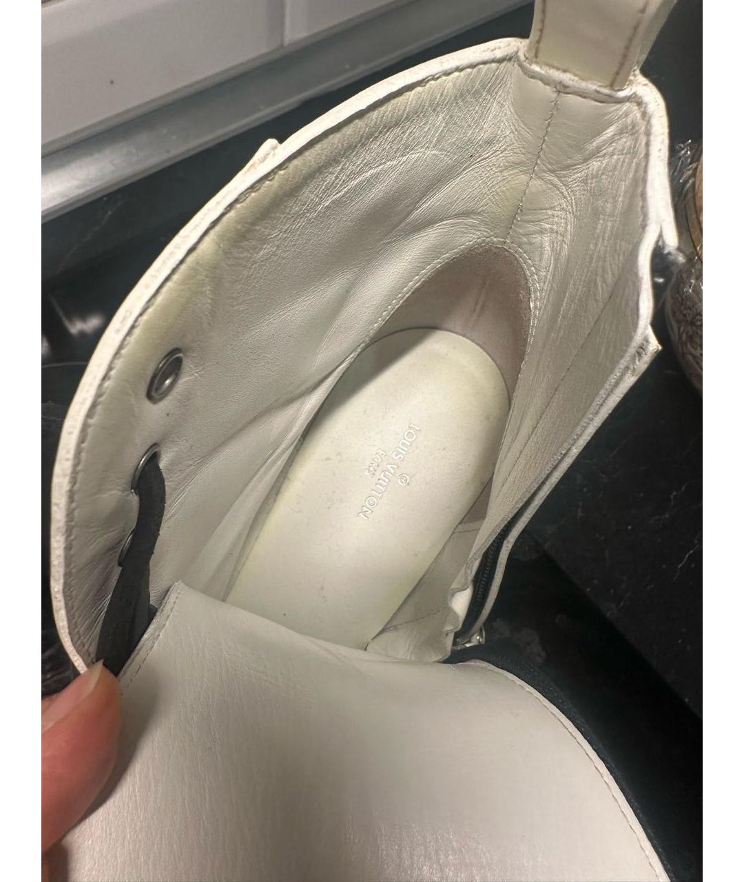 LOUIS VUITTON Белые кожаные ботинки, фото 8