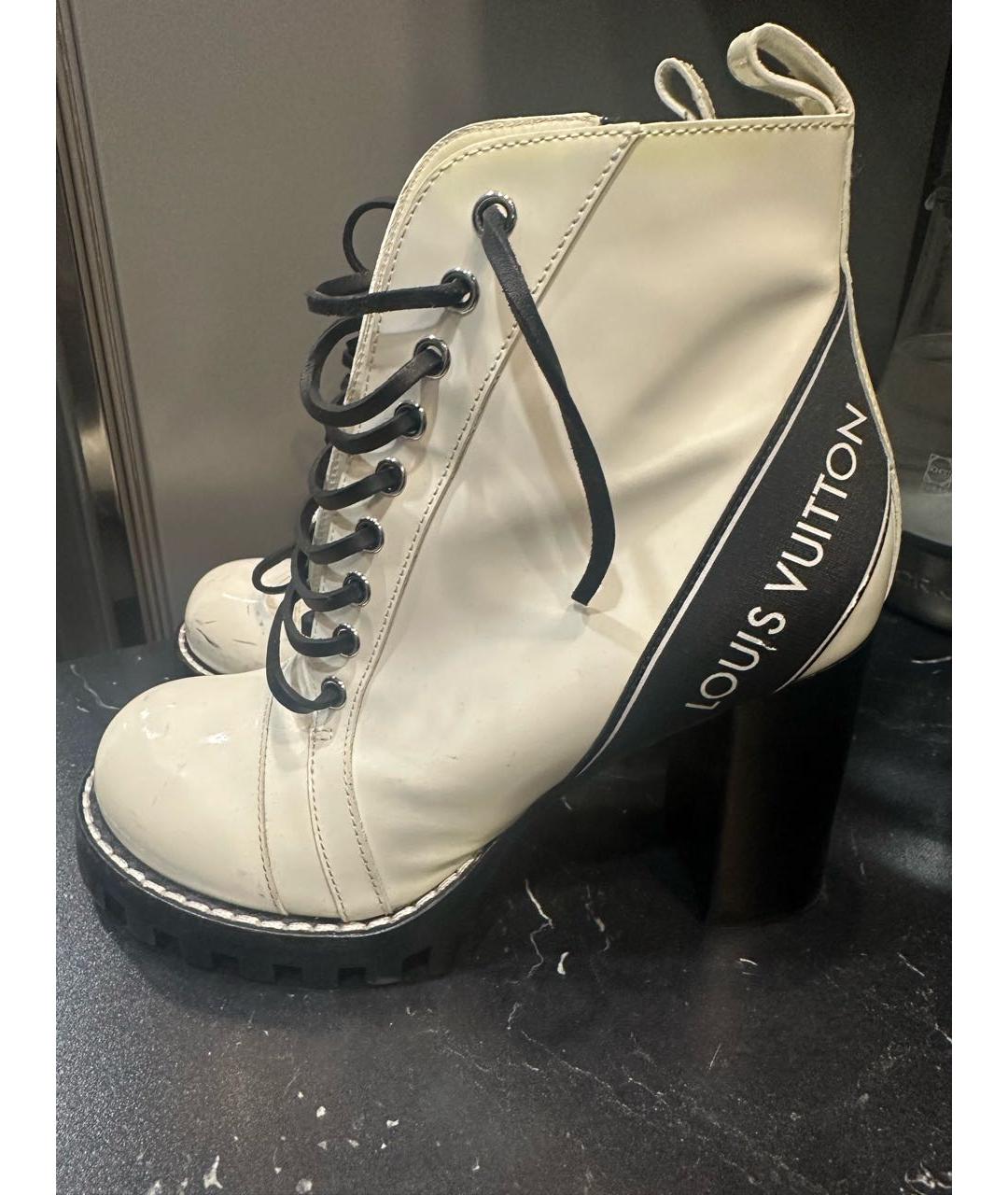 LOUIS VUITTON Белые кожаные ботинки, фото 9