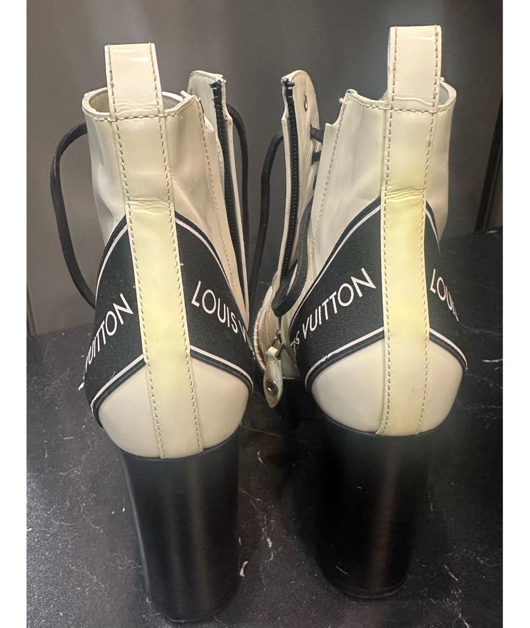 LOUIS VUITTON Белые кожаные ботинки, фото 4