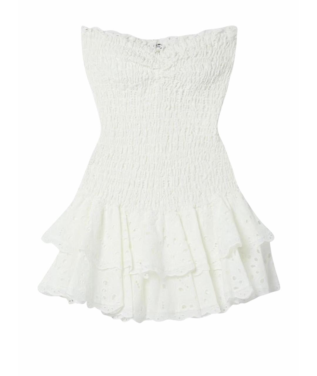 CHARO RUIZ Белый хлопко-эластановый сарафан, фото 1