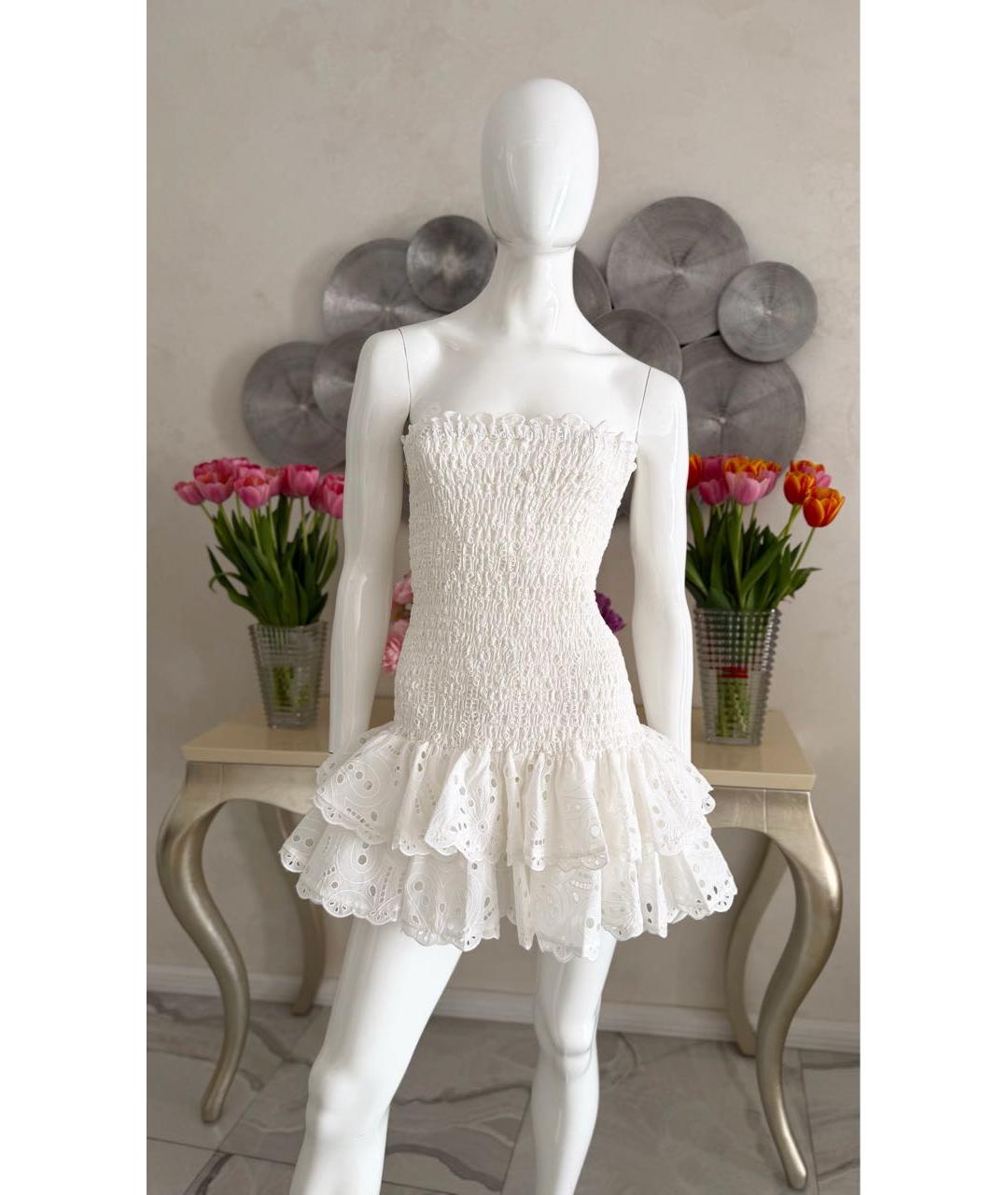 CHARO RUIZ Белый хлопко-эластановый сарафан, фото 5