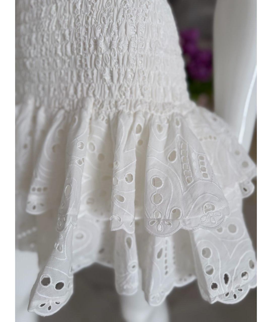 CHARO RUIZ Белый хлопко-эластановый сарафан, фото 7