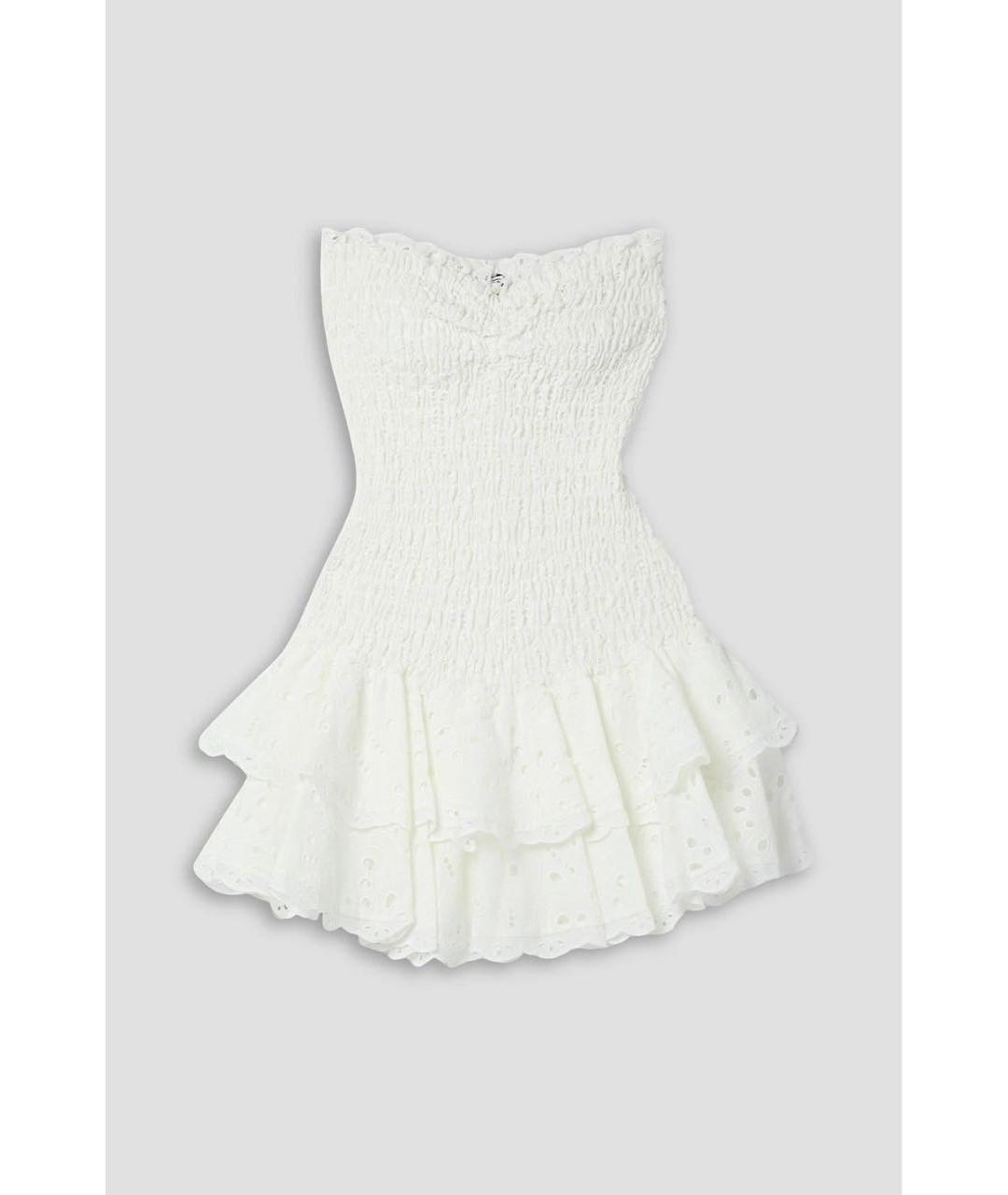 CHARO RUIZ Белый хлопко-эластановый сарафан, фото 9