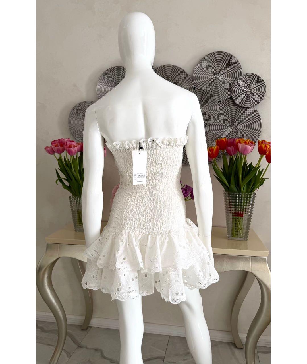 CHARO RUIZ Белый хлопко-эластановый сарафан, фото 6