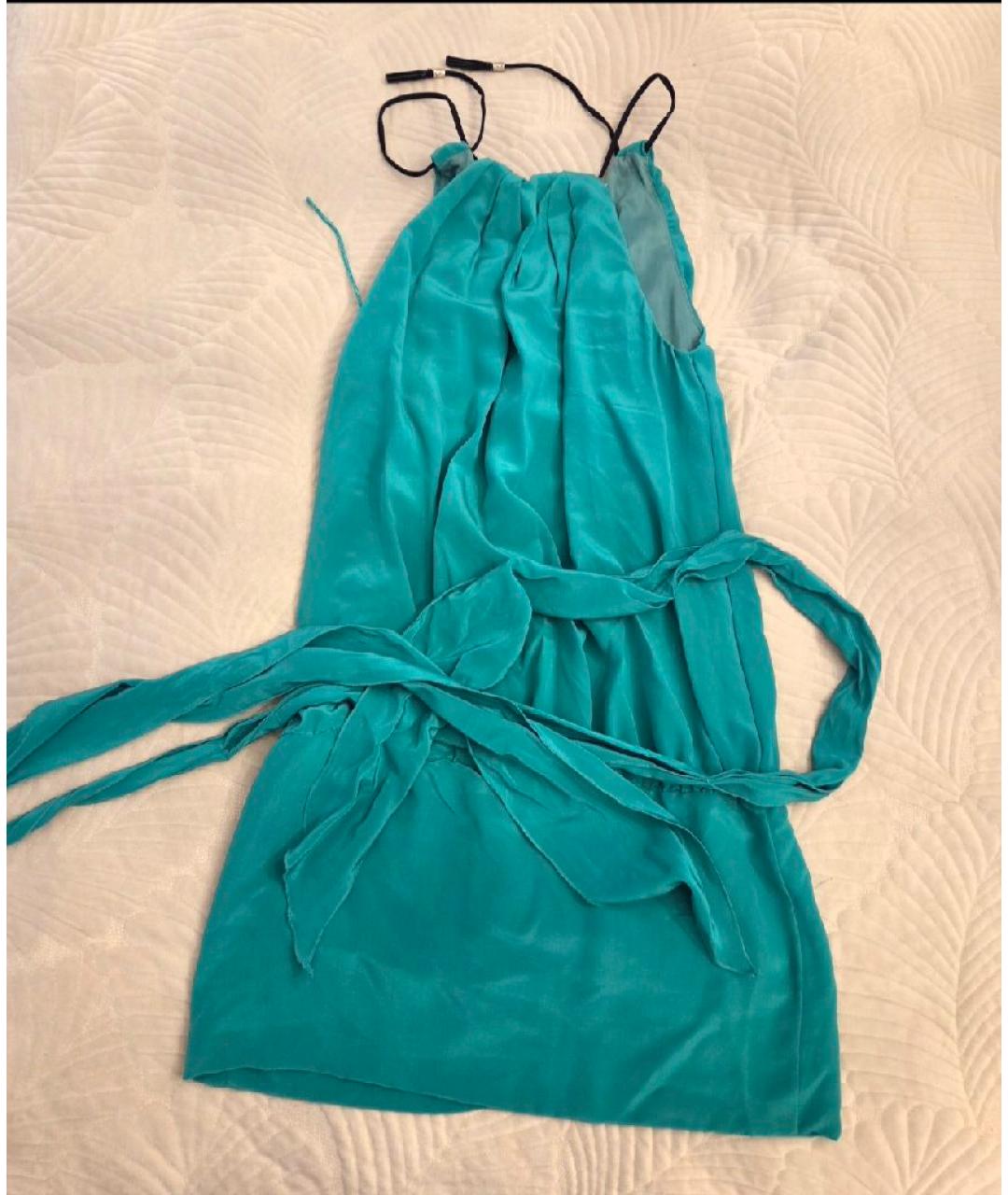 TRUSSARDI Зеленые шелковое коктейльное платье, фото 5