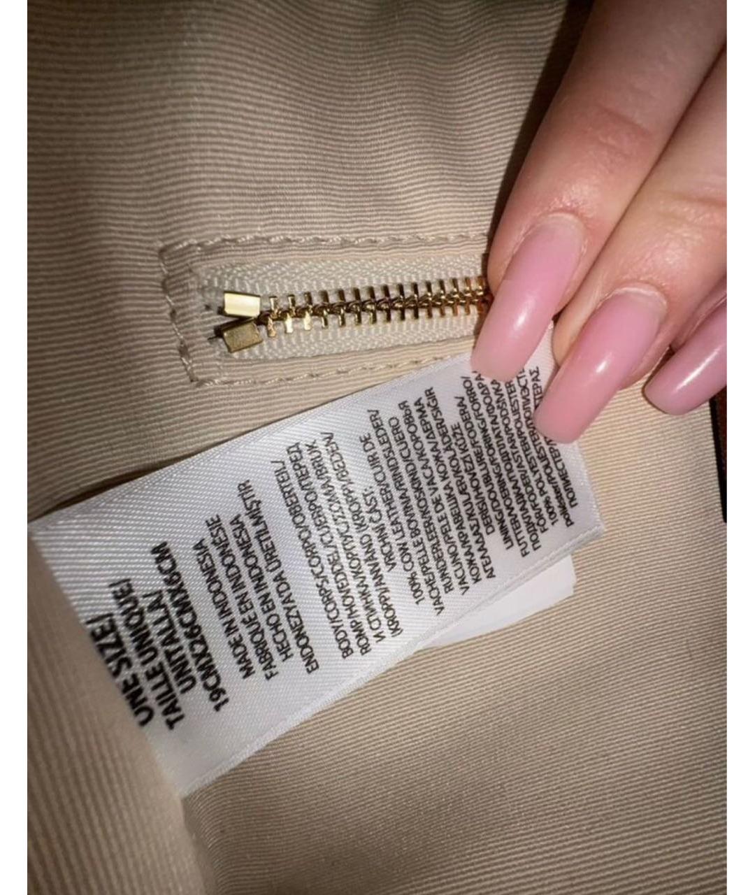 RALPH LAUREN Коричневая кожаная сумка с короткими ручками, фото 6