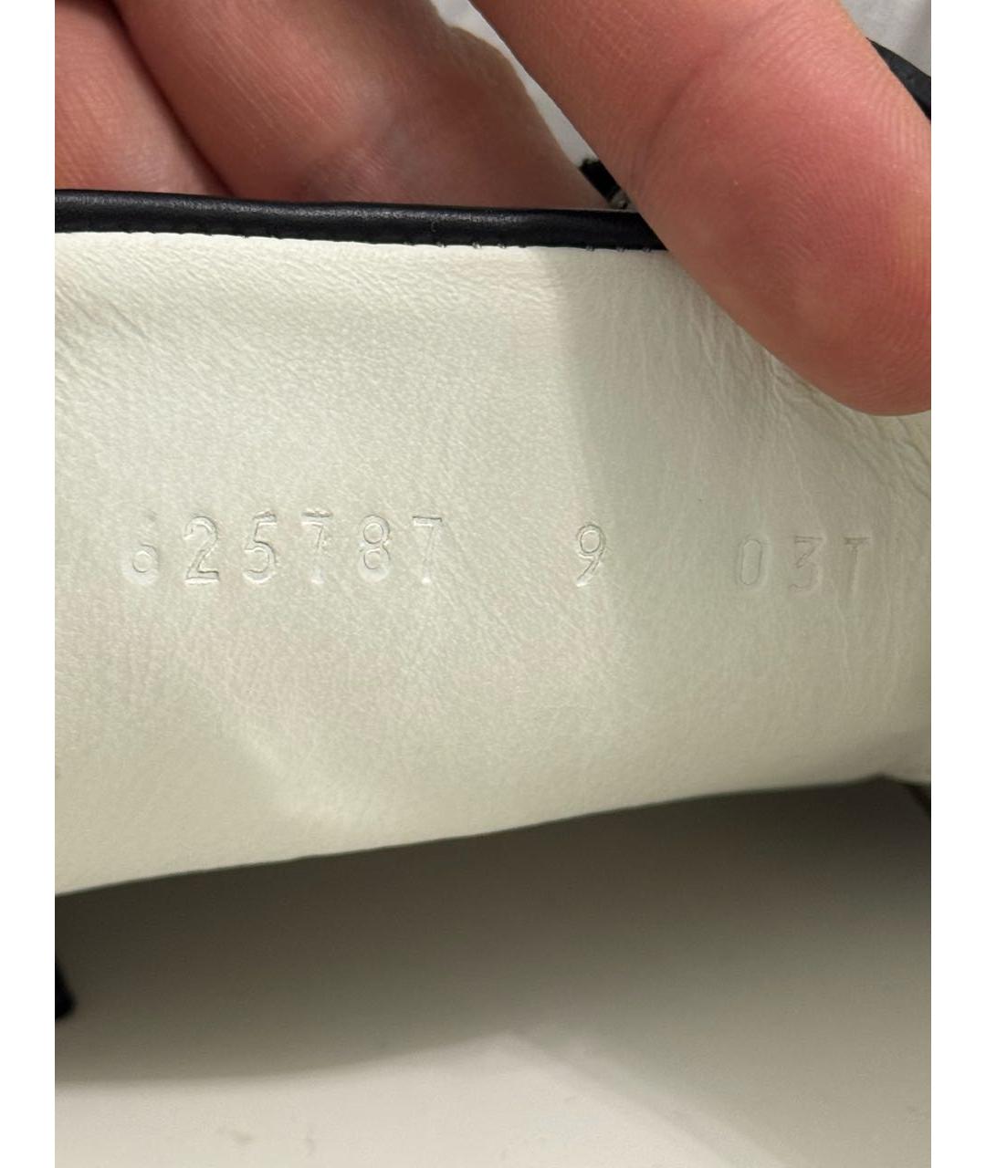 GUCCI Черные кожаные низкие кроссовки / кеды, фото 7