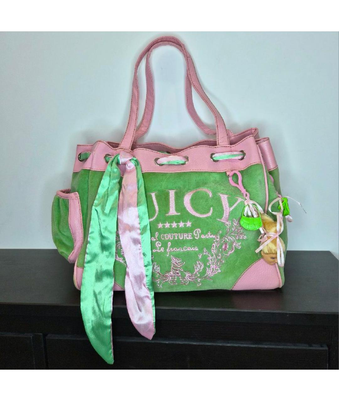 JUICY COUTURE Розовая хлопковая сумка тоут, фото 9