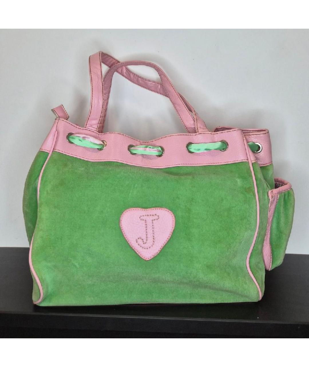 JUICY COUTURE Розовая хлопковая сумка тоут, фото 3