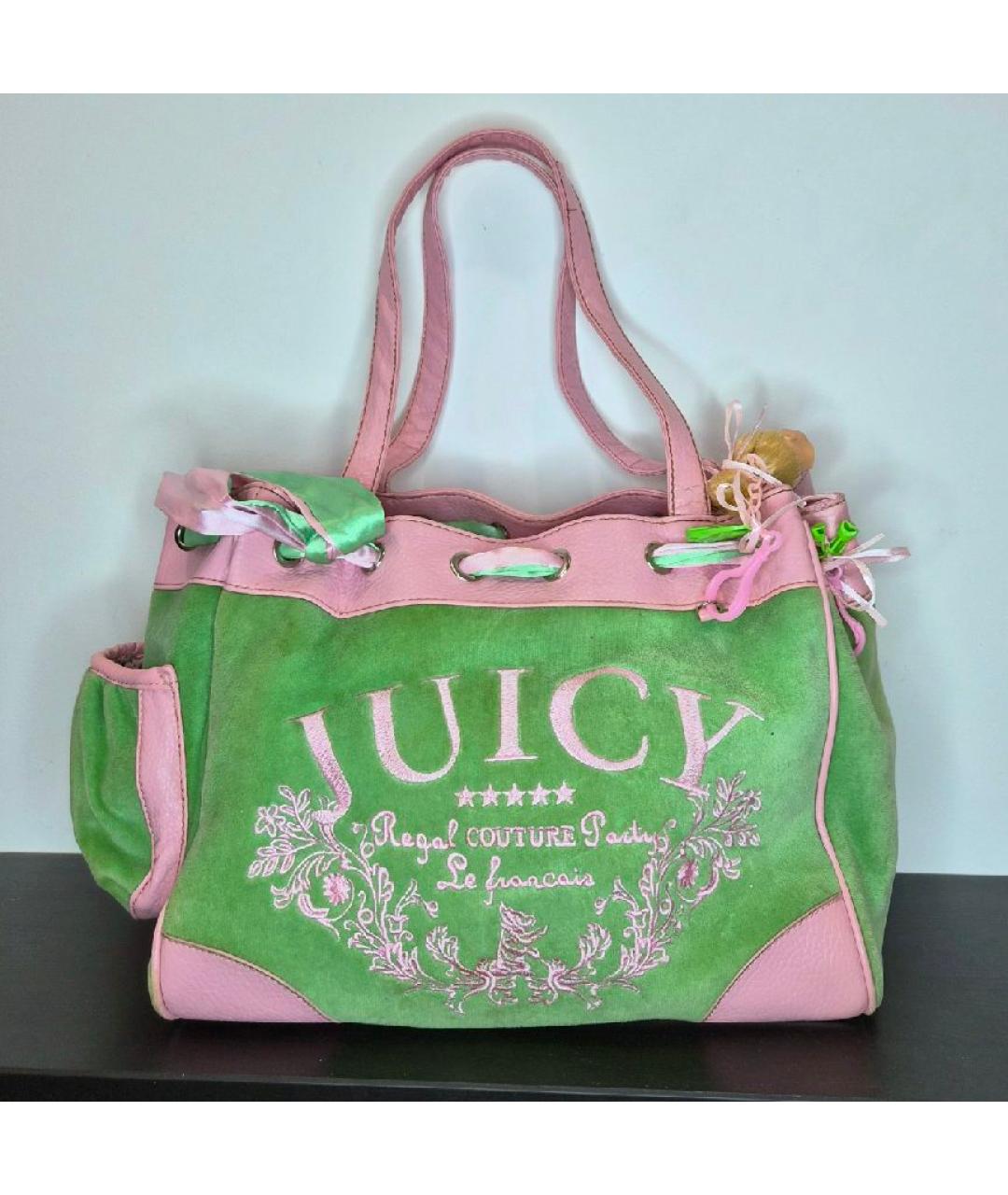 JUICY COUTURE Розовая хлопковая сумка тоут, фото 2