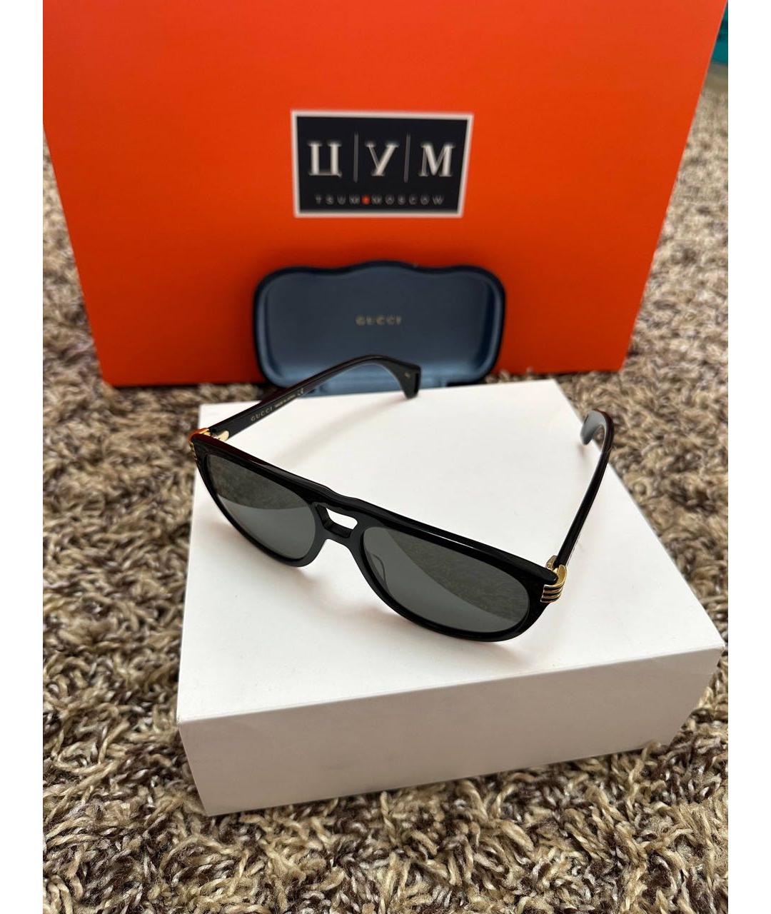 GUCCI Черные пластиковые солнцезащитные очки, фото 7
