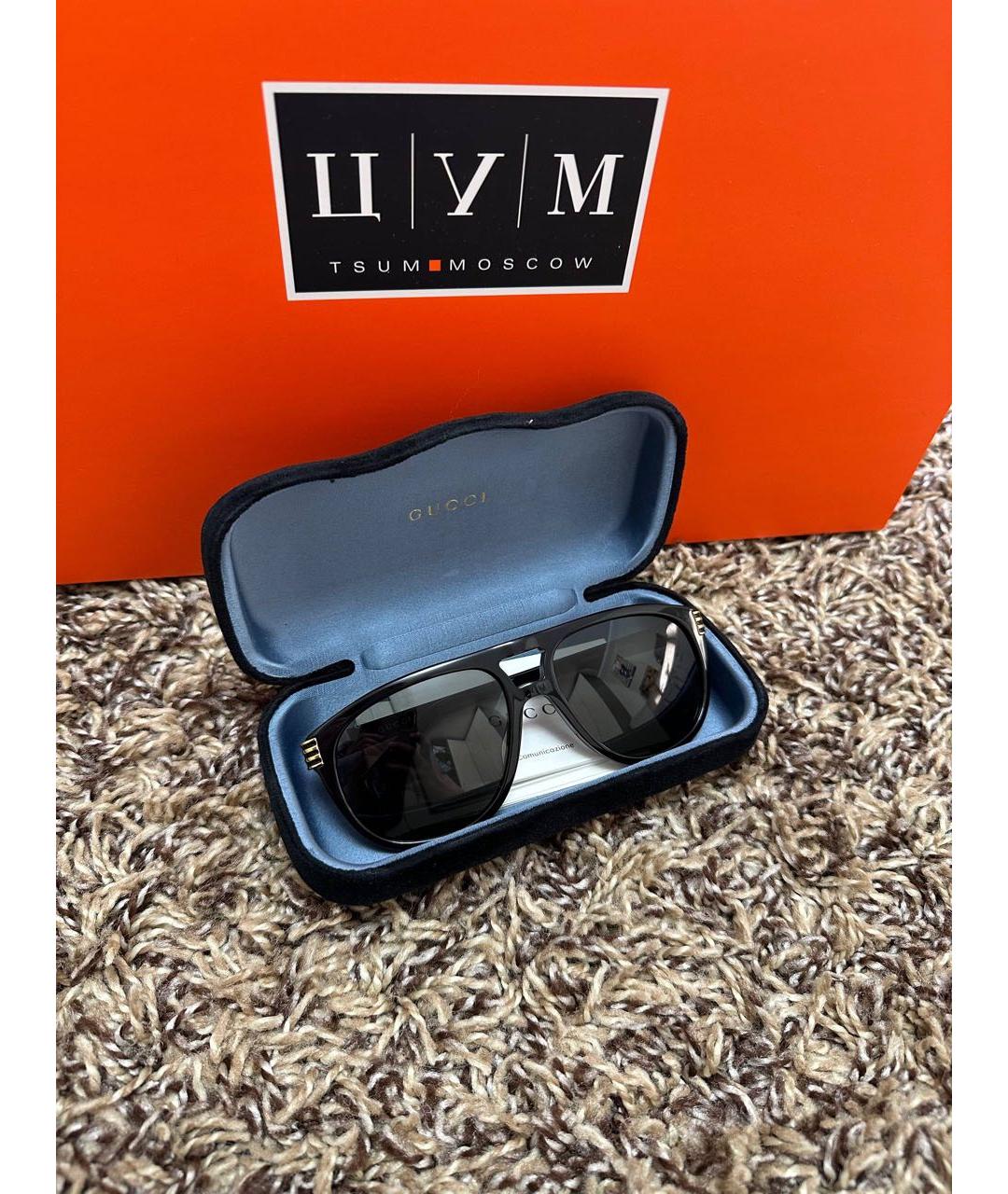 GUCCI Черные пластиковые солнцезащитные очки, фото 3