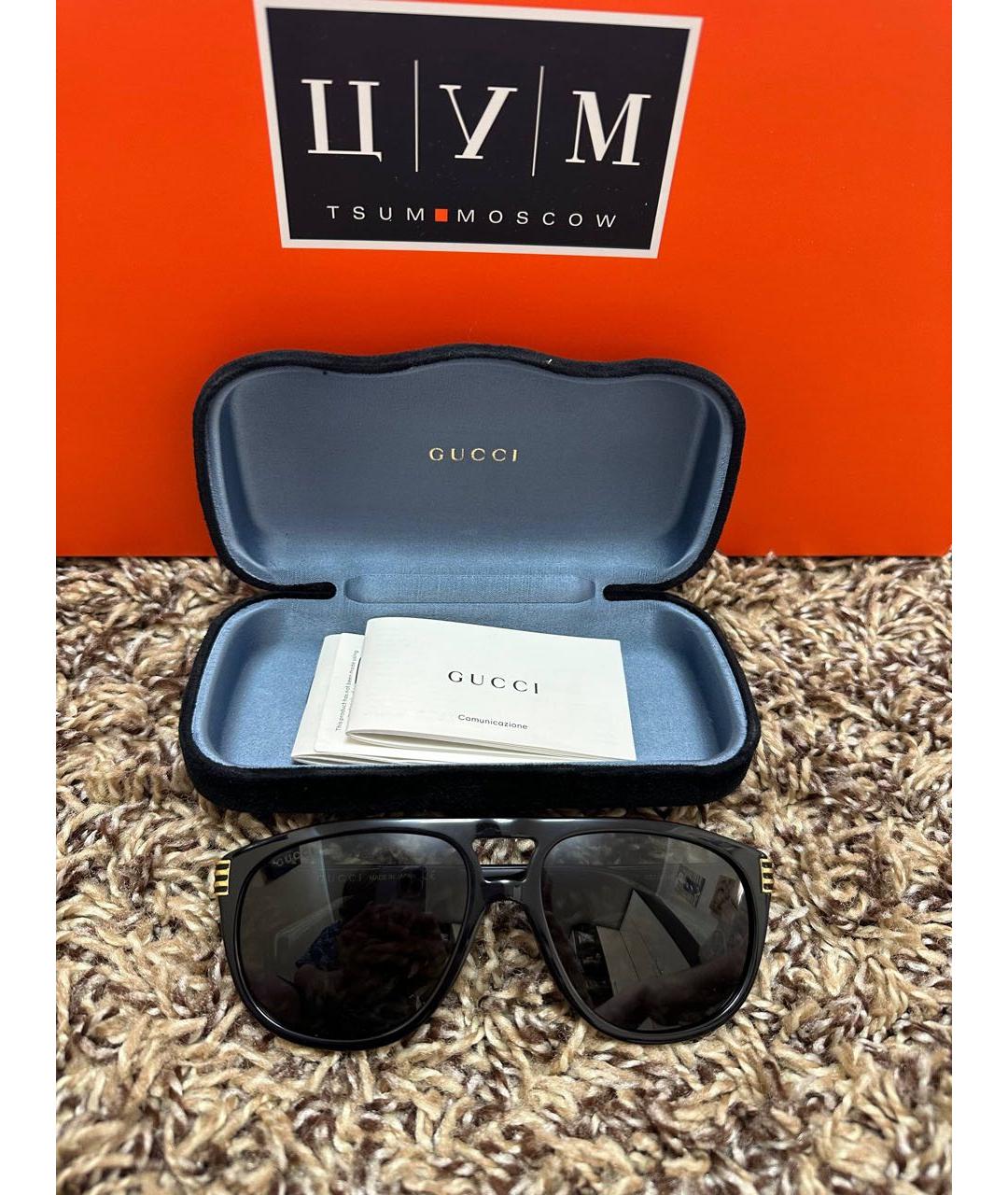 GUCCI Черные пластиковые солнцезащитные очки, фото 2