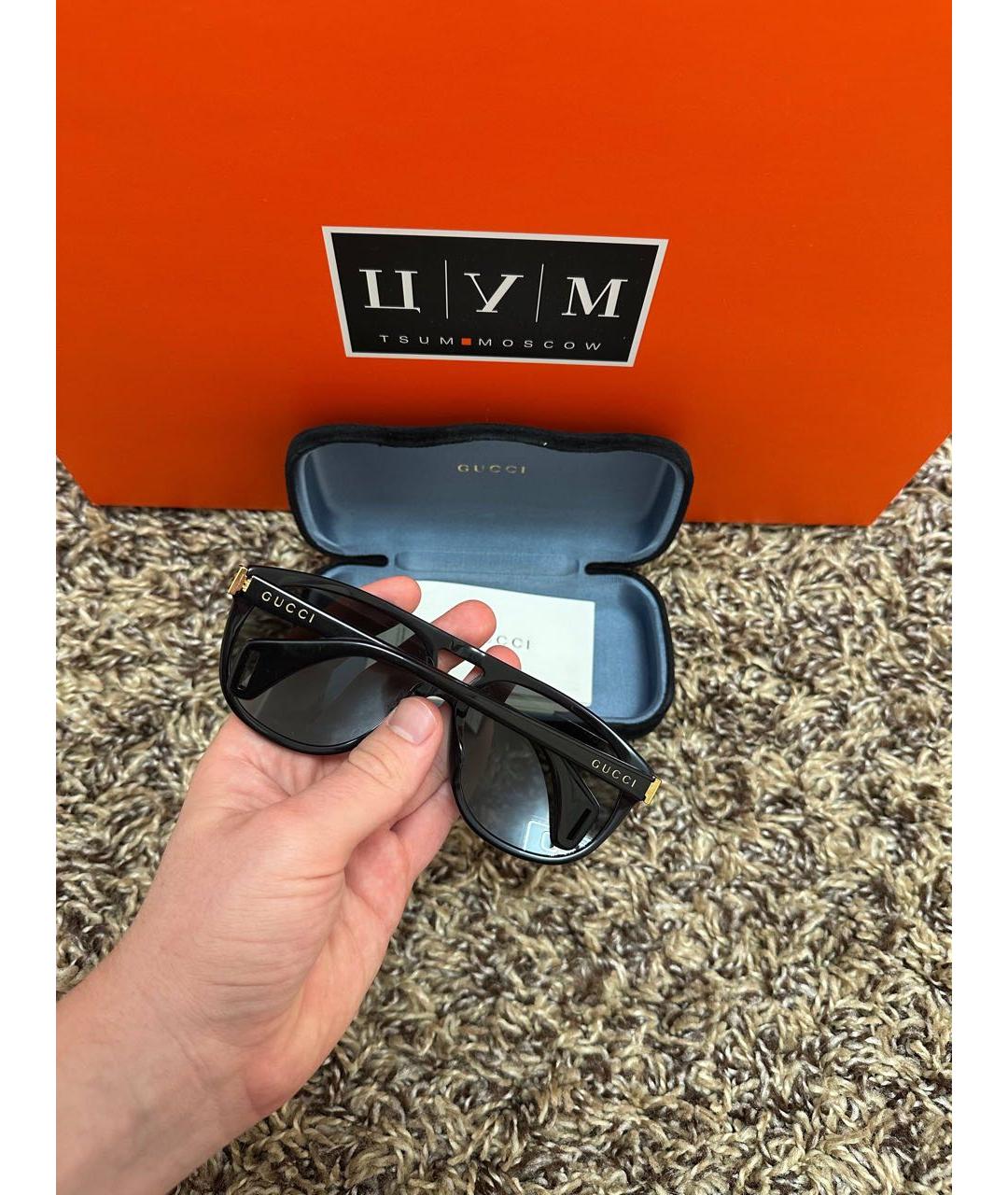 GUCCI Черные пластиковые солнцезащитные очки, фото 5