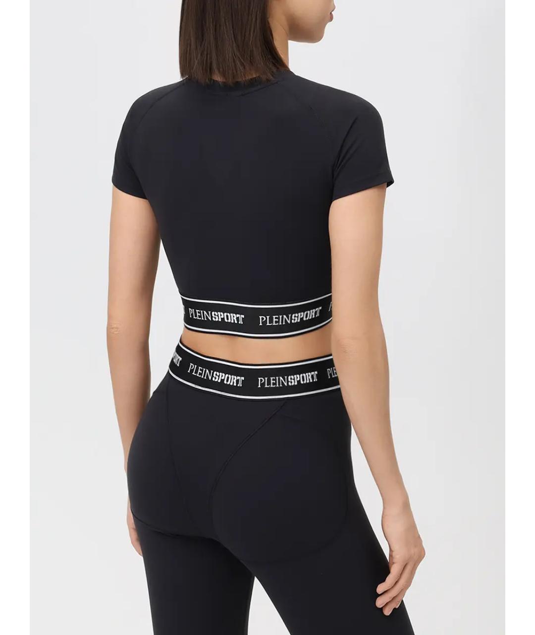 PLEIN SPORT Черная полиамидовая футболка, фото 3