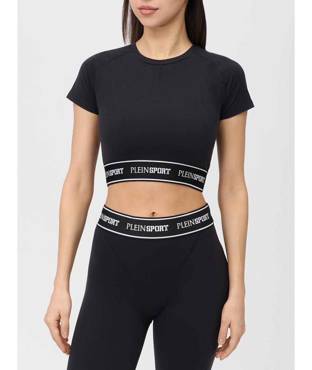 PLEIN SPORT Черная полиамидовая футболка, фото 4