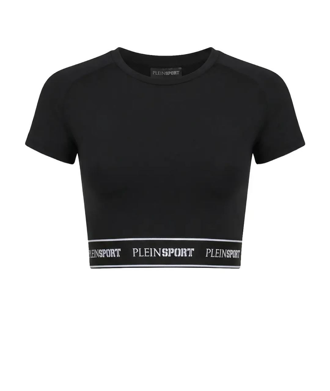 PLEIN SPORT Черная полиамидовая футболка, фото 1