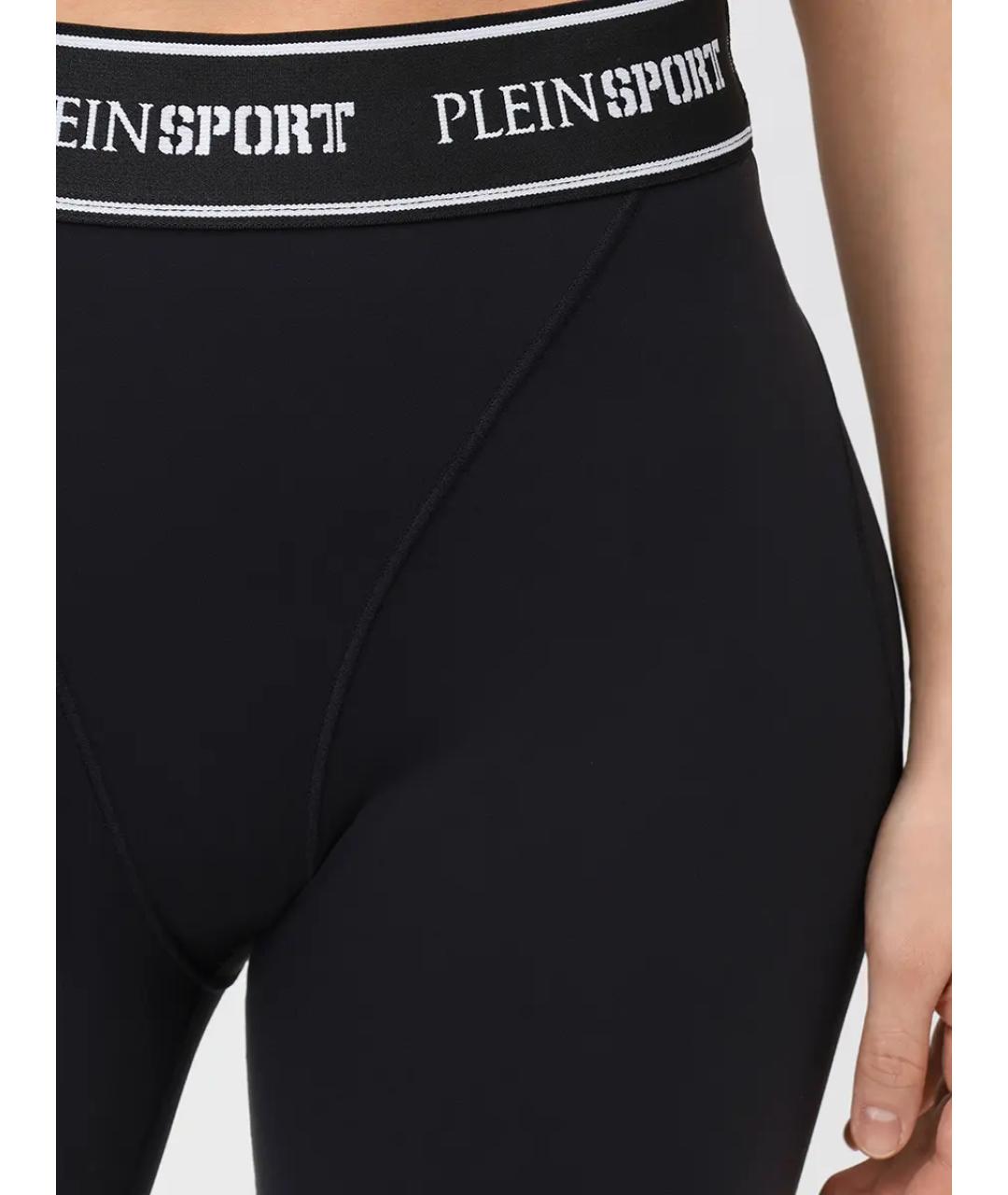 PLEIN SPORT Черные полиамидовые леггинсы и велосипедки, фото 5