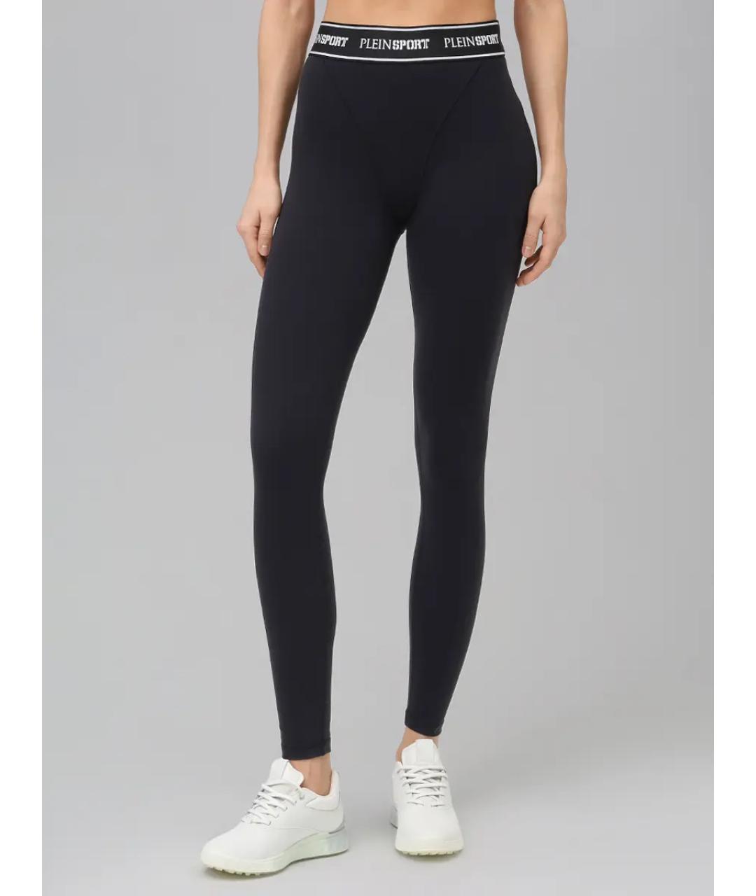 PLEIN SPORT Черные полиамидовые леггинсы и велосипедки, фото 4