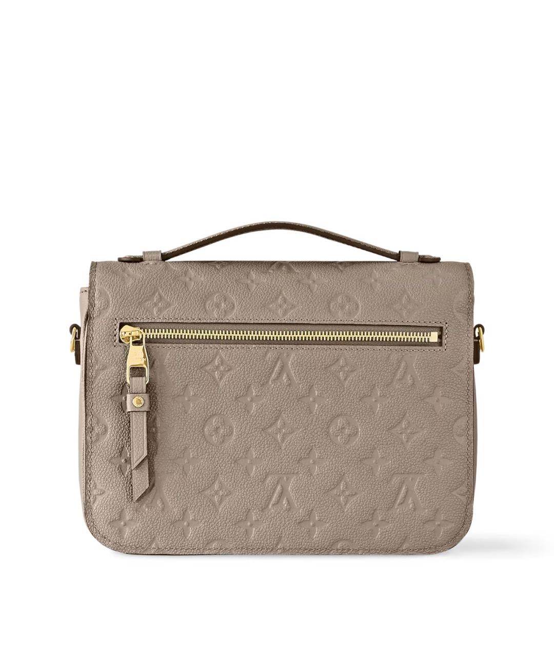 LOUIS VUITTON Серая кожаная сумка с короткими ручками, фото 4