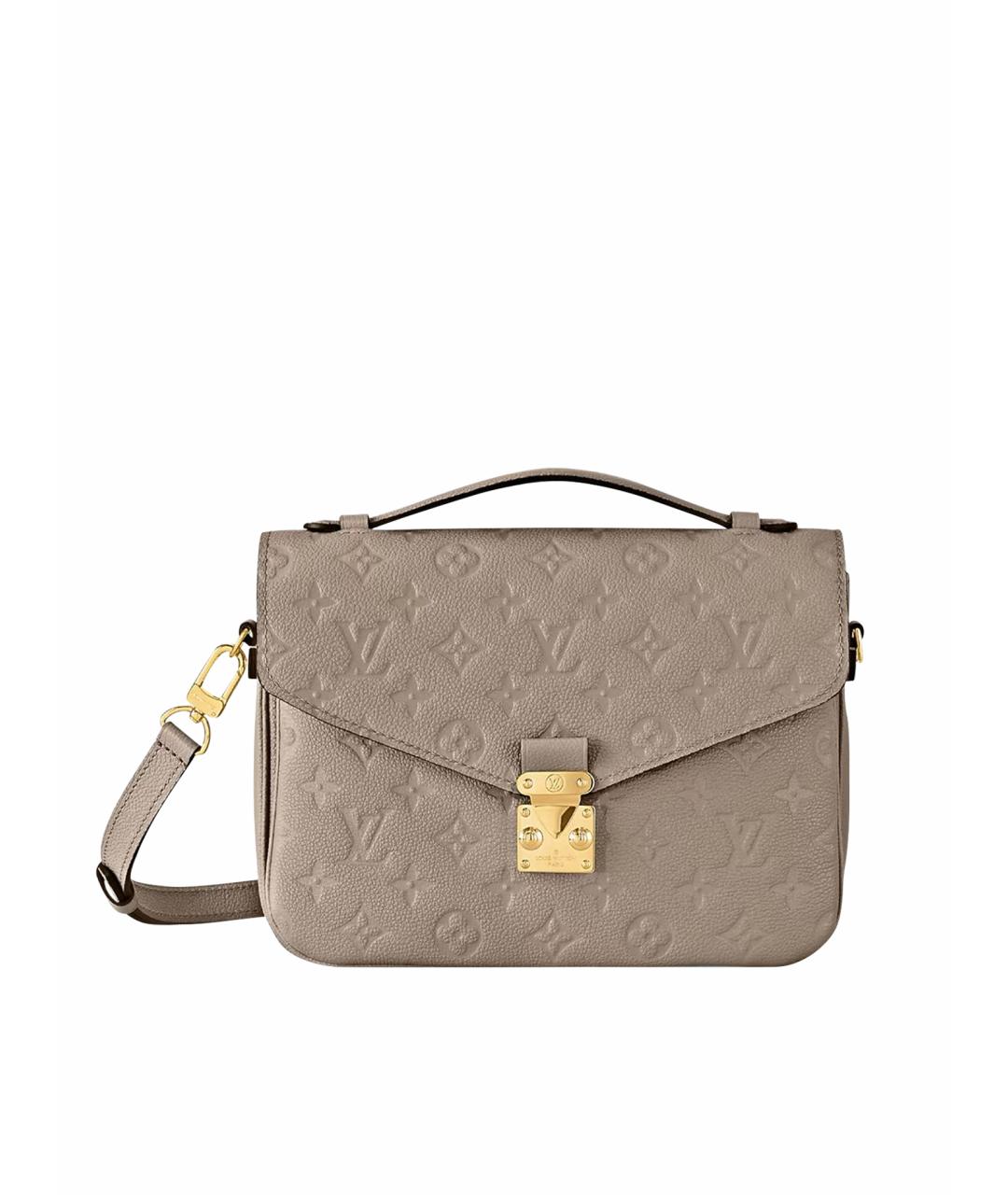 LOUIS VUITTON Серая кожаная сумка с короткими ручками, фото 1