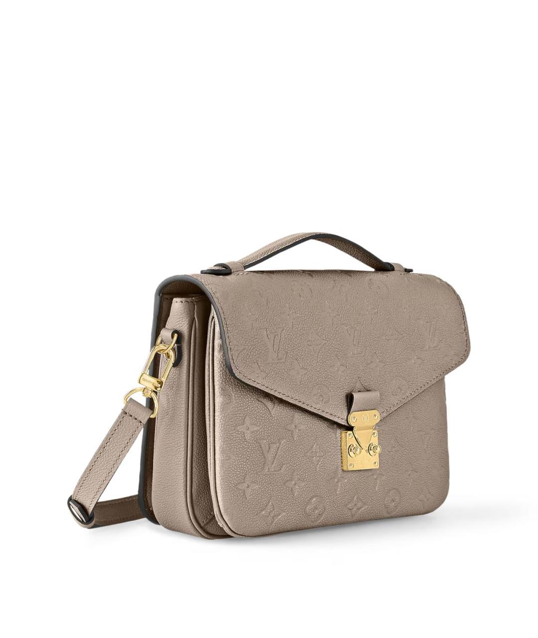 LOUIS VUITTON Серая кожаная сумка с короткими ручками, фото 2