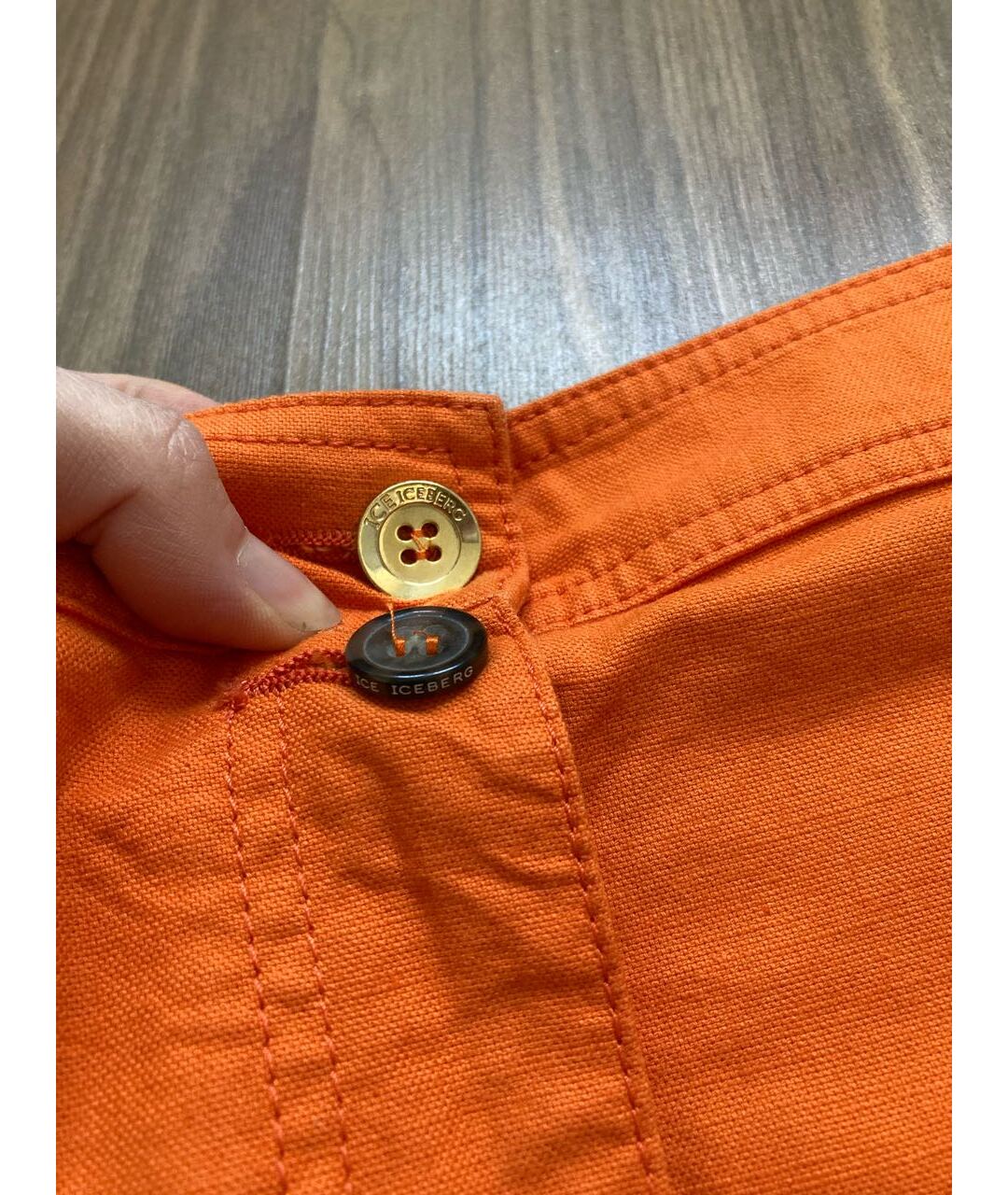 ICEBERG Оранжевая деним юбка мини, фото 2