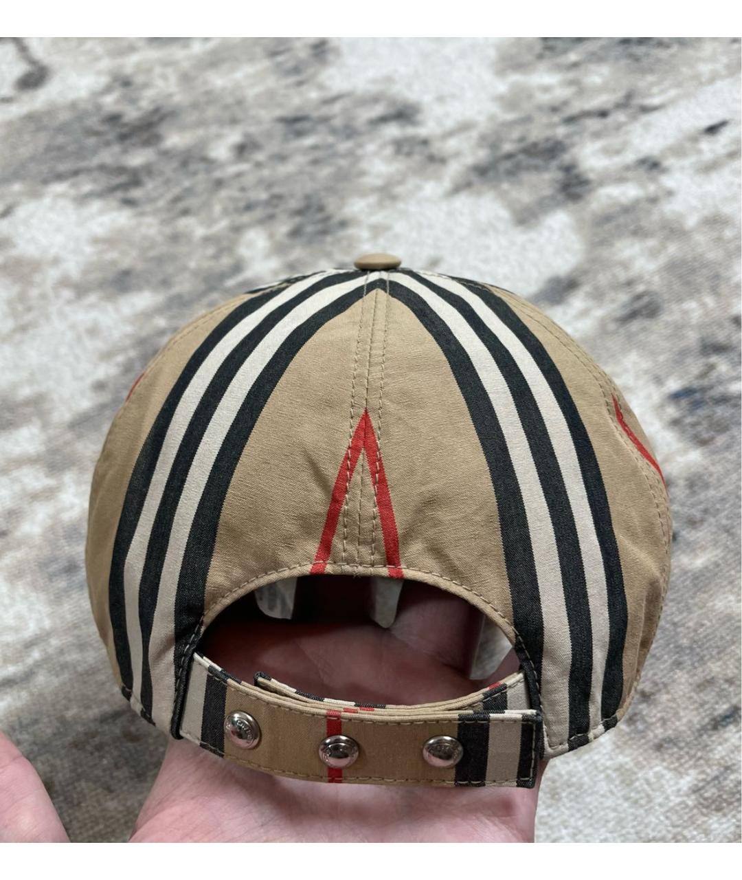 BURBERRY Бежевая хлопковая кепка, фото 4