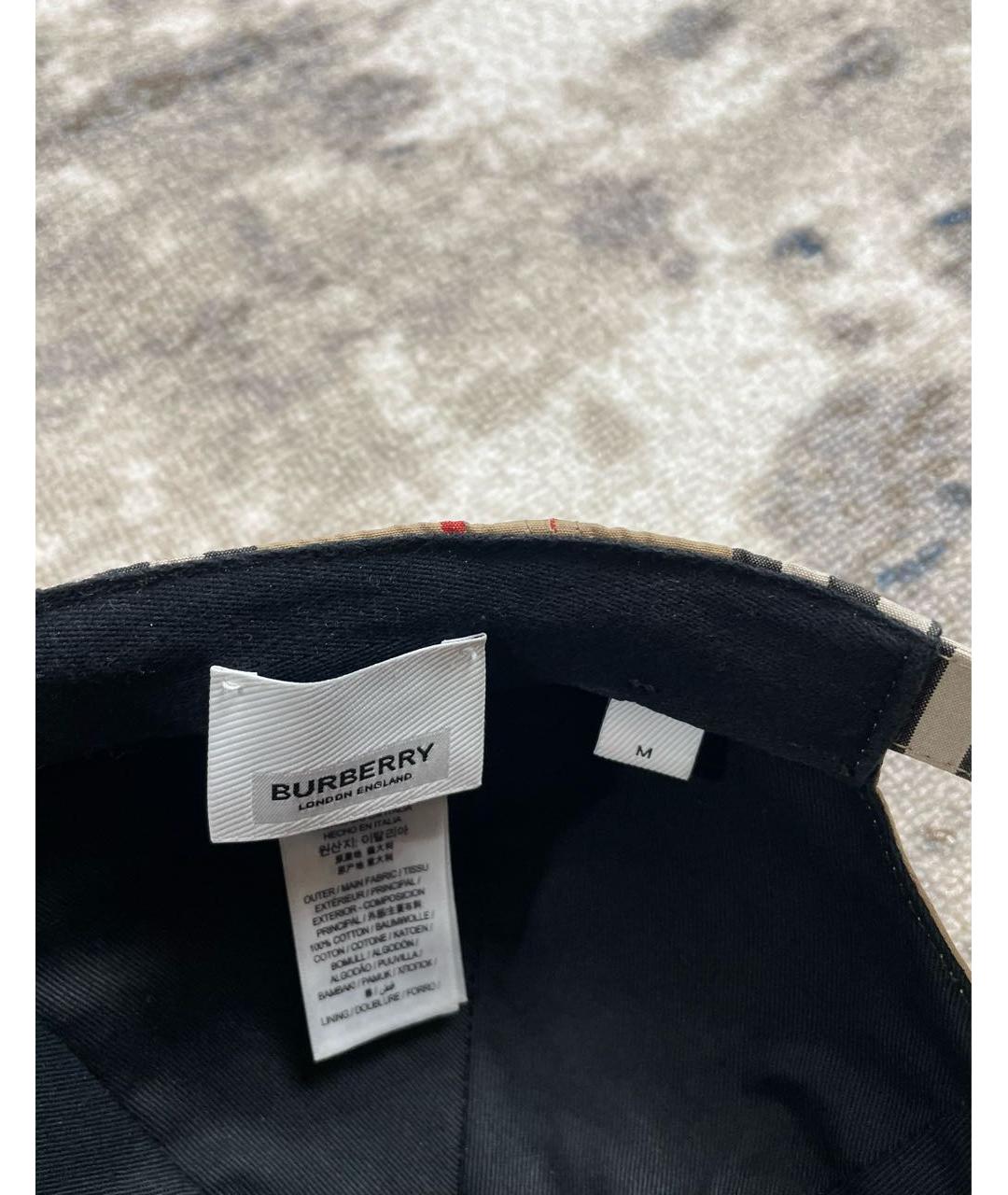 BURBERRY Бежевая хлопковая кепка, фото 5