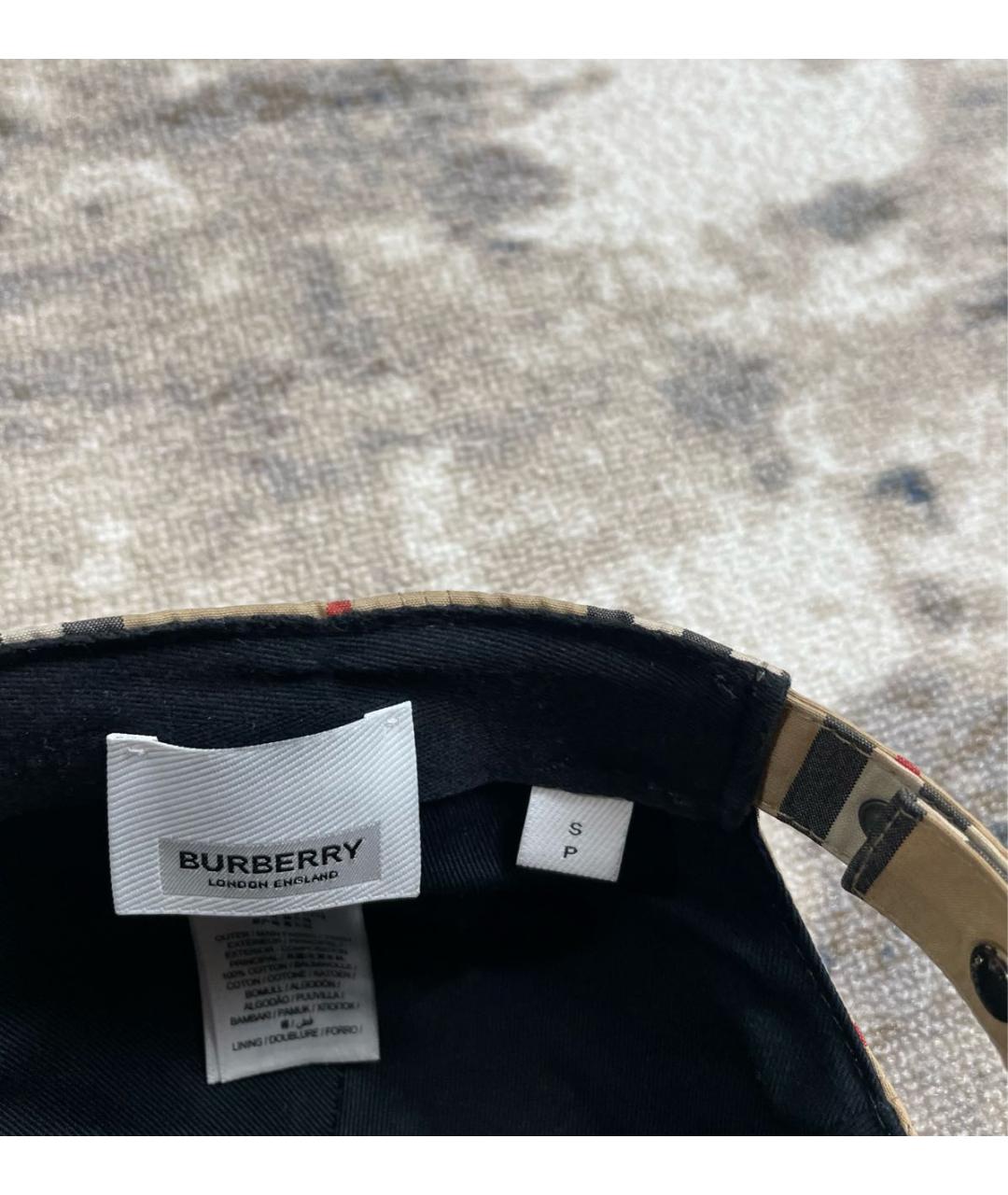BURBERRY Бежевая хлопковая кепка/бейсболка, фото 5
