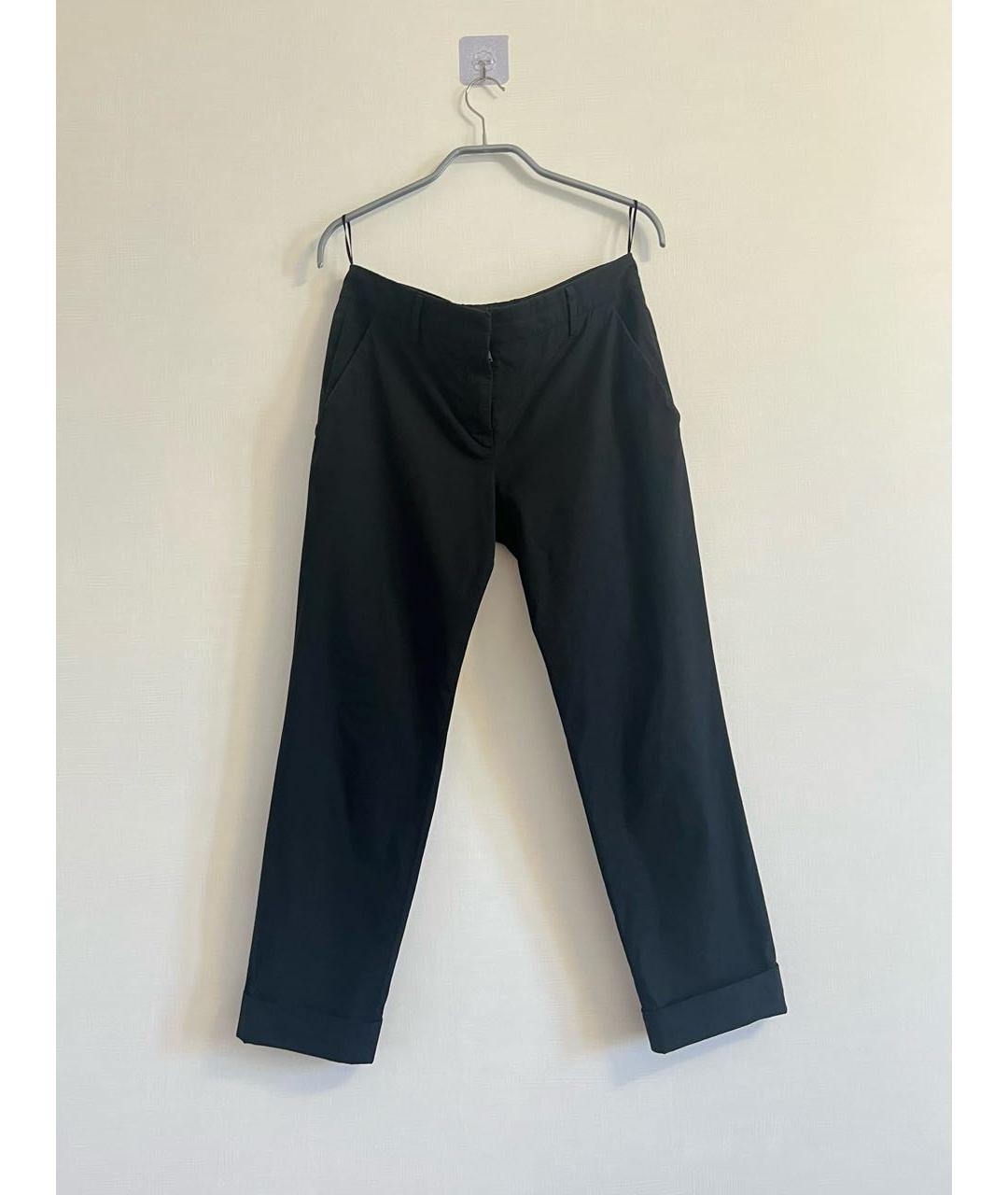 PRADA Черные хлопковые прямые брюки, фото 2