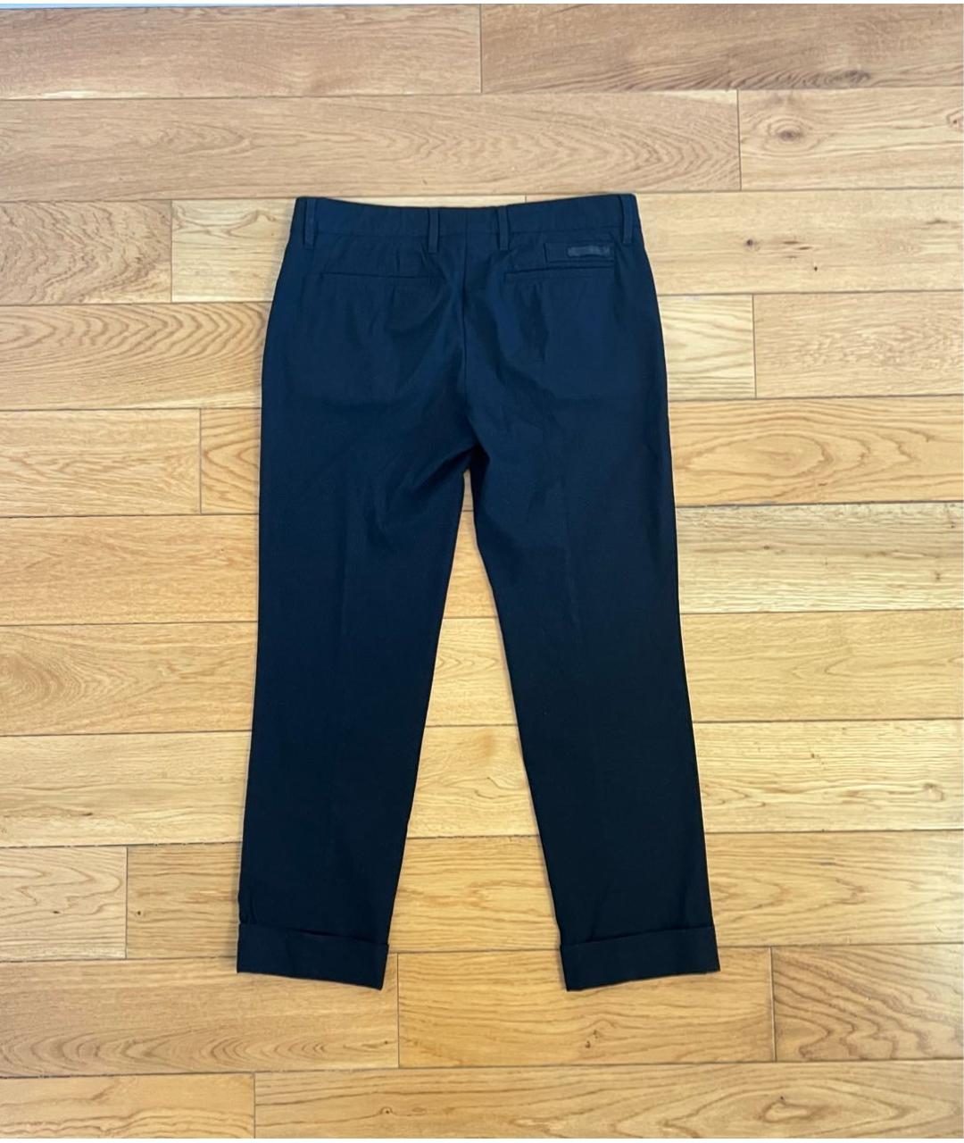 PRADA Черные хлопковые прямые брюки, фото 3