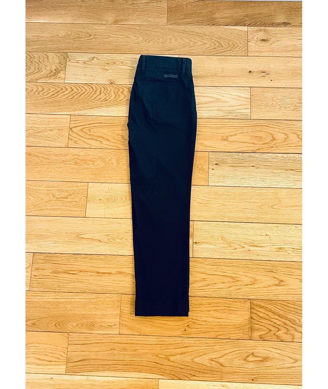 PRADA Черные хлопковые прямые брюки, фото 5